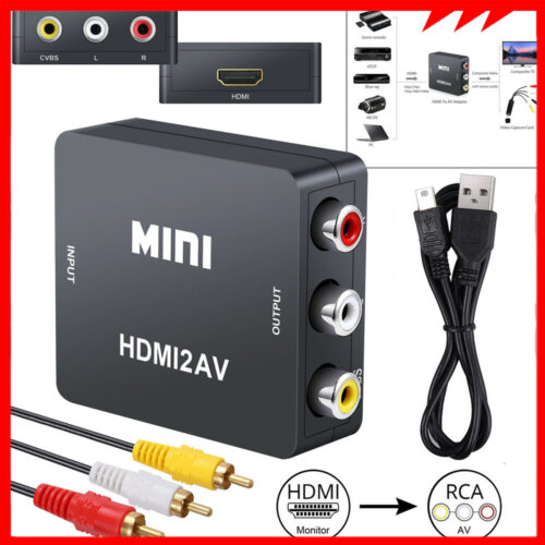 1080P Hdmi To Rca Av Converter Composite Cvbs Audio Video Adapter